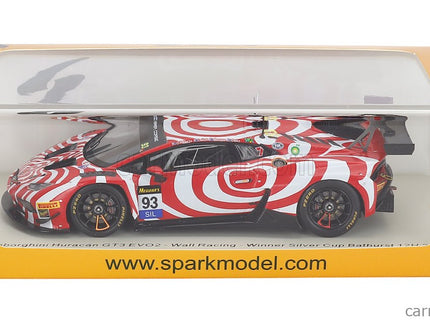 Lamborghini Huracan GT3 EVO2 Team Wall Racing N°93 12h Bathurst 2025 Tony D'alberto - Adrian Deitz - Grant Denyer - Brendon Leitch 1:43 Spark Model červená biela