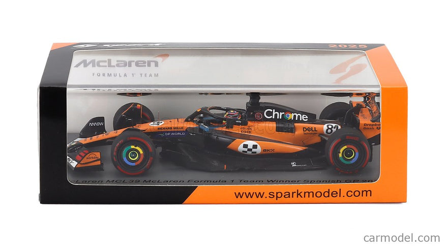 Mclaren F1 MCL39 Team Mclaren N°81 Víťaz Spain GP 2025 Oscar Piastri 1:43 Spark Model oranžová čierna