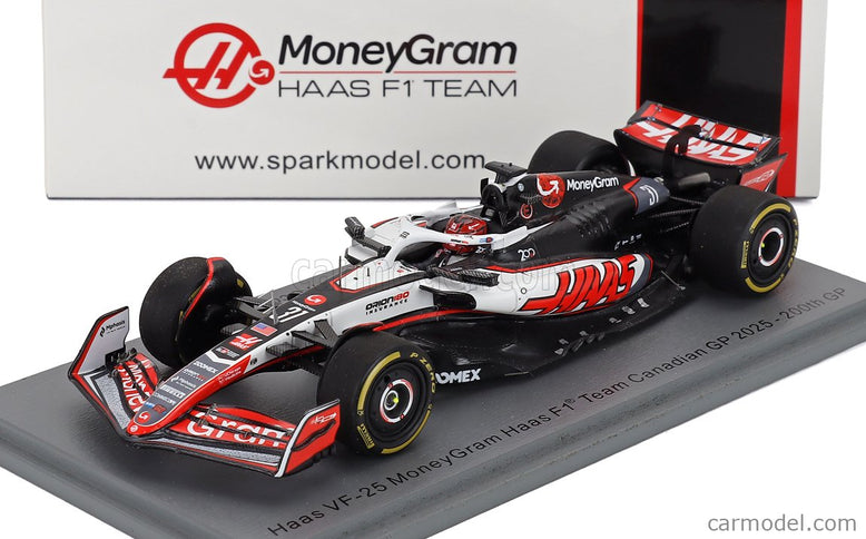 Haas F1 VF-25 Team Moneygram Haas N°31 Canada GP 2025 Esteban Ocon 1:43 Spark Model biela čierna červená