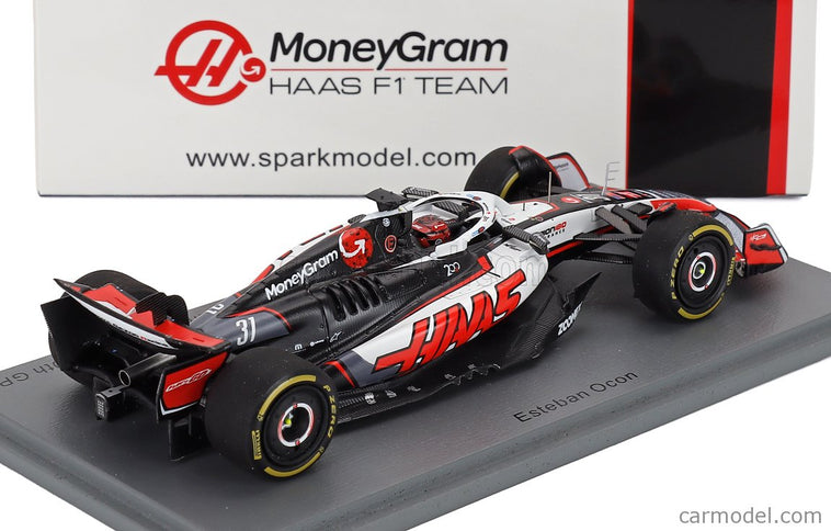 Haas F1 VF-25 Team Moneygram Haas N°31 Canada GP 2025 Esteban Ocon 1:43 Spark Model biela čierna červená