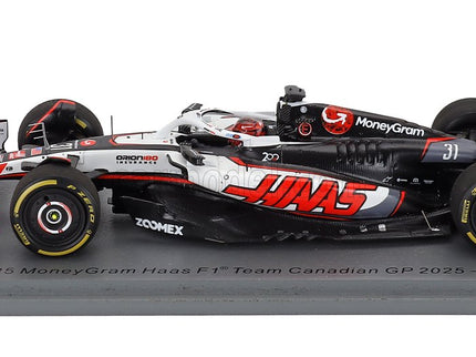 Haas F1 VF-25 Team Moneygram Haas N°31 Canada GP 2025 Esteban Ocon 1:43 Spark Model biela čierna červená