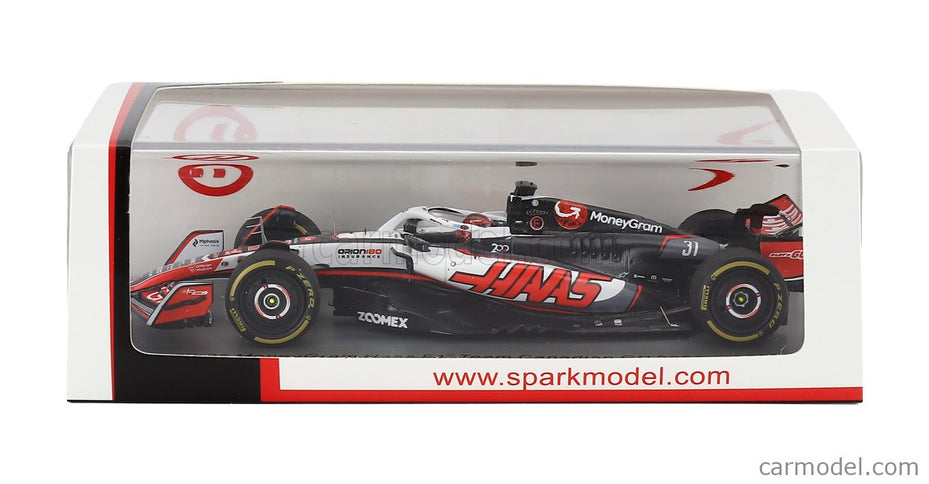 Haas F1 VF-25 Team Moneygram Haas N°31 Canada GP 2025 Esteban Ocon 1:43 Spark Model biela čierna červená