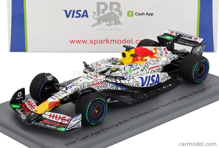 Racing Bulls F1 VCARB-02 Team Visa Cash App N°6 Silverstone British GP 2025 Isack Hadjar 1:43 Spark Model biela čierna
