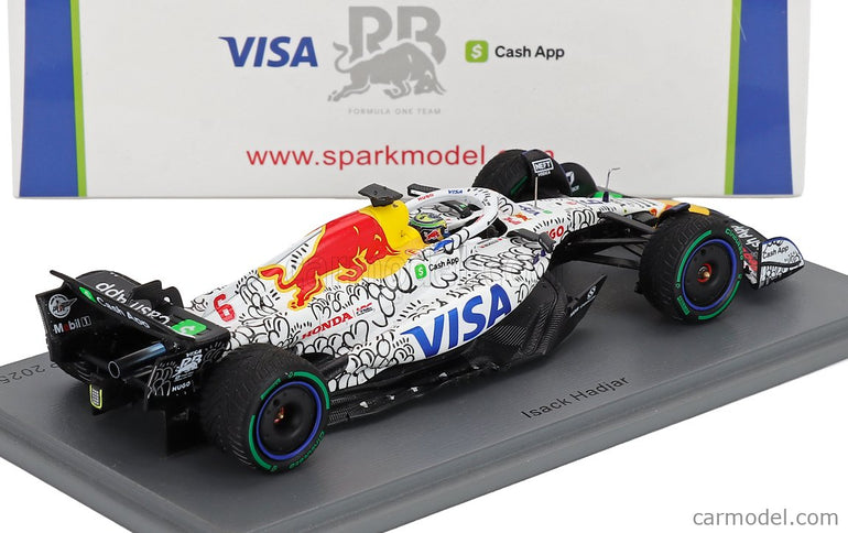 Racing Bulls F1 VCARB-02 Team Visa Cash App N°6 Silverstone British GP 2025 Isack Hadjar 1:43 Spark Model biela čierna