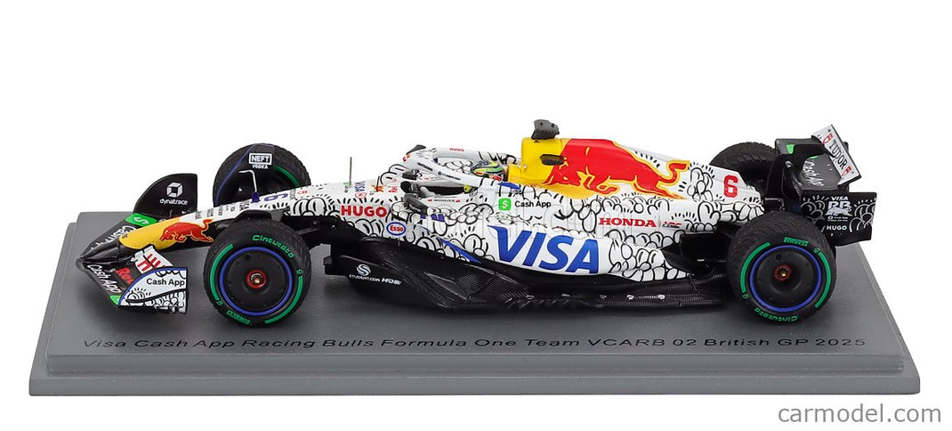 Racing Bulls F1 VCARB-02 Team Visa Cash App N°6 Silverstone British GP 2025 Isack Hadjar 1:43 Spark Model biela čierna