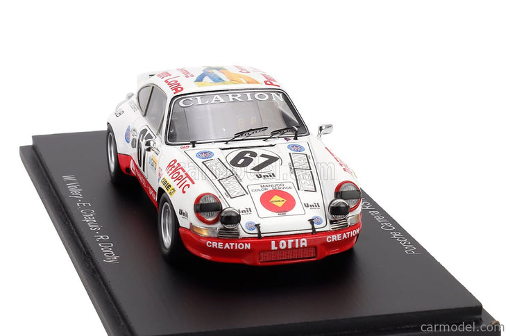 Porsche 911 2.8L RSR Carrera Team Porsche Club Romand N°67 24h Le Mans 1974 William Vollery - Eric Chapuis - Roger Dorchy 1:43 Spark Model biela červená