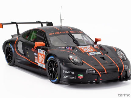 Porsche 911 991 RSR-19 4.2L Team GR Racing N°86 24h Le Mans 2022 Michael Wainwright - Riccardo Pera - Ben Barker 1:18 IXO Models matná čierna oranžová