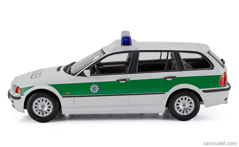 BMW 3-SERIES (E46) Touring SW Station Wagon Polizei 1999 1:18 KK Scale biela zelená