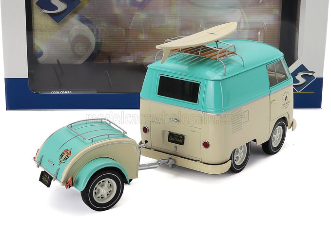 VOLKSWAGEN | T1 VAN KOOL COMBI WITH TRAILER 1950 | LIGHT BLUE WHITE