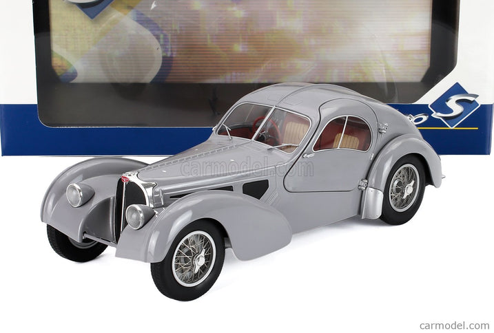 Bugatti Type 57SC Atlantic 1937 1:18 Solido matná strieborná