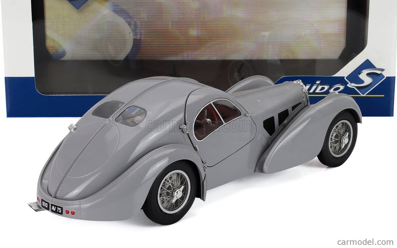 Bugatti Type 57SC Atlantic 1937 1:18 Solido matná strieborná