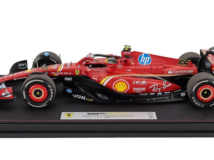 Ferrari F1 SF-24 Team Scuderia Ferrari N°55 Monza Italy GP 2024 Carlos Sainz 1:18 BBR Models červená čierna