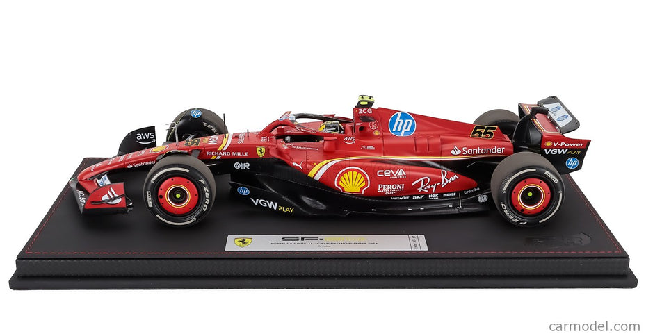 Ferrari F1 SF-24 Team Scuderia Ferrari N°55 Monza Italy GP 2024 Carlos Sainz 1:18 BBR Models červená čierna