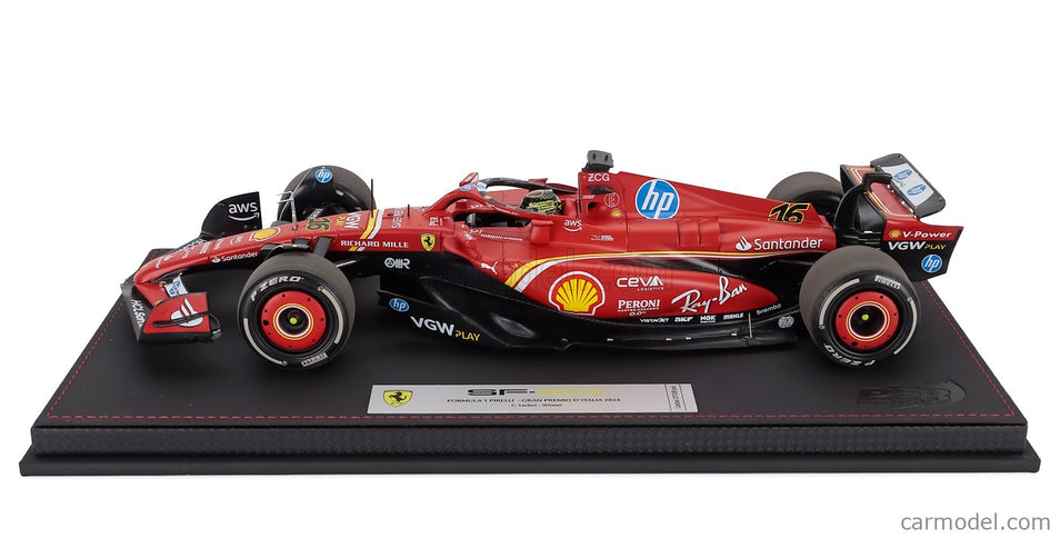 Ferrari F1 SF-24 Team Scuderia Ferrari N°16 Víťaz Monza Italy GP 2024 Charles Leclerc 1:18 BBR Models červená čierna