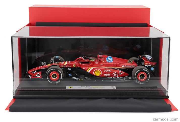 Ferrari F1 SF-24 Team Scuderia Ferrari N°16 Víťaz Monza Italy GP 2024 Charles Leclerc 1:18 BBR Models červená čierna