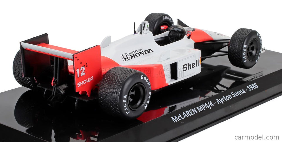 Mclaren F1 MP4/4 Honda N°12 Majster Sveta Sezóna 1988 Ayrton Senna 1:24 Edicola červená biela