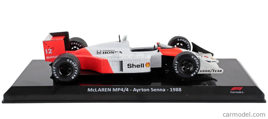Mclaren F1 MP4/4 Honda N°12 Majster Sveta Sezóna 1988 Ayrton Senna 1:24 Edicola červená biela