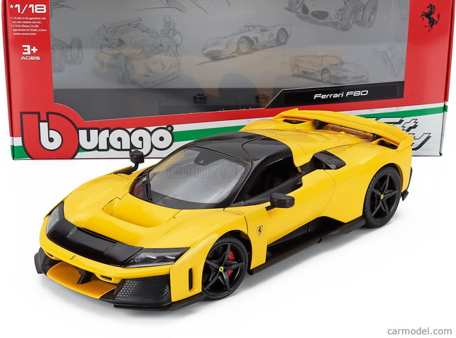 Ferrari F80 2024 1:18 Bburago žltá