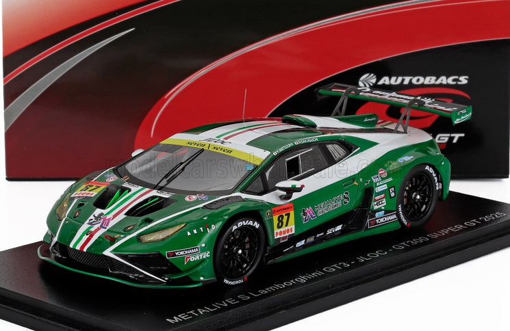 LAMBORGHINI | HURACAN GT3 EVO 2 5.2L V10 TEAM JLOC N 87 GT300 CLASS SUPER GT 2025 KOSUKE MATSUURA - NATSU SAKAGUCHI | GREEN MET WHITE
