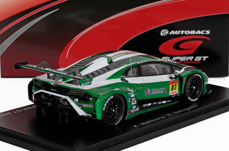 LAMBORGHINI | HURACAN GT3 EVO 2 5.2L V10 TEAM JLOC N 87 GT300 CLASS SUPER GT 2025 KOSUKE MATSUURA - NATSU SAKAGUCHI | GREEN MET WHITE