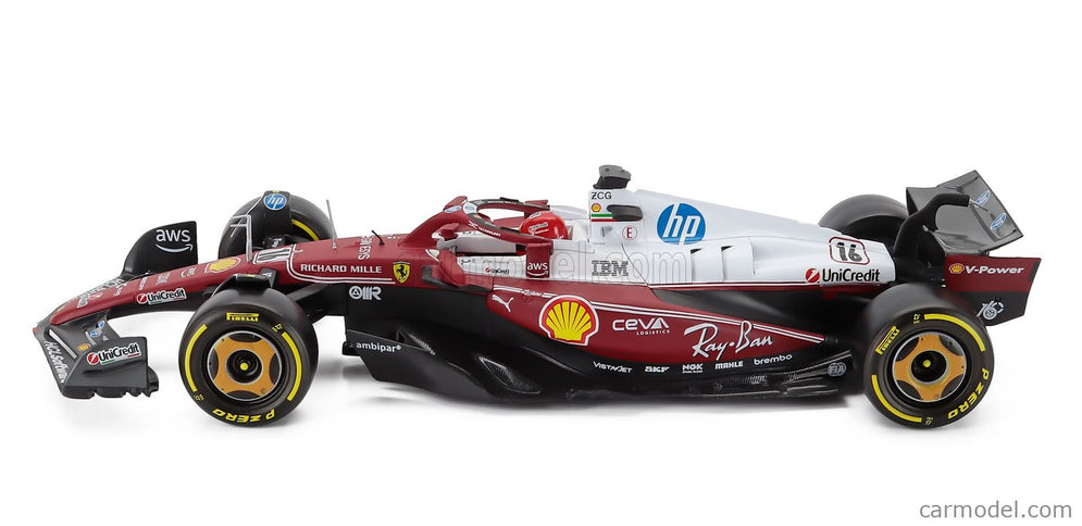 Ferrari F1 SF-25 Team Scuderia Ferrari HP N°16 Monza Italy GP 2025 Charles Leclerc - Niki Lauda 50th Anniversary Majster Sveta 1:18 Bburago červená biela