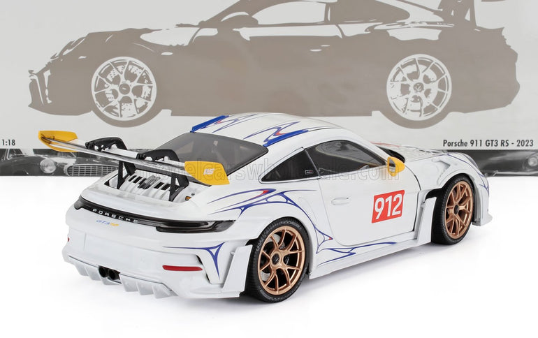 PORSCHE | 911 992 GT3 RS N 912 COUPE 2023 | WHITE YELLOW