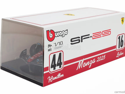 Ferrari F1 SF-25 Team Scuderia Ferrari HP N°16 Monza Italy GP 2025 Charles Leclerc - Niki Lauda 50th Anniversary Majster Sveta 1:18 Bburago červená biela