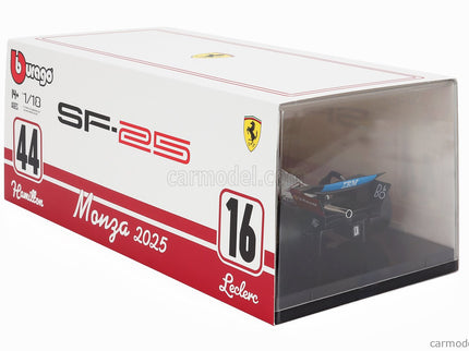 Ferrari F1 SF-25 Team Scuderia Ferrari HP N°16 Monza Italy GP 2025 Charles Leclerc - Niki Lauda 50th Anniversary Majster Sveta 1:18 Bburago červená biela