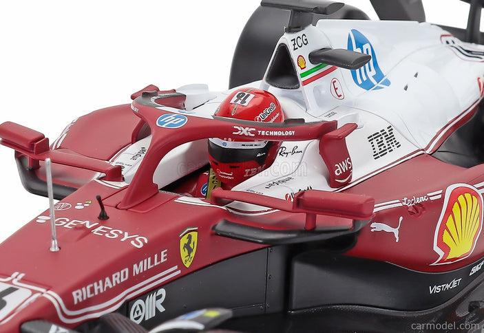 Ferrari F1 SF-25 Team Scuderia Ferrari HP N°16 Monza Italy GP 2025 Charles Leclerc - Niki Lauda 50th Anniversary Majster Sveta 1:18 Bburago červená biela
