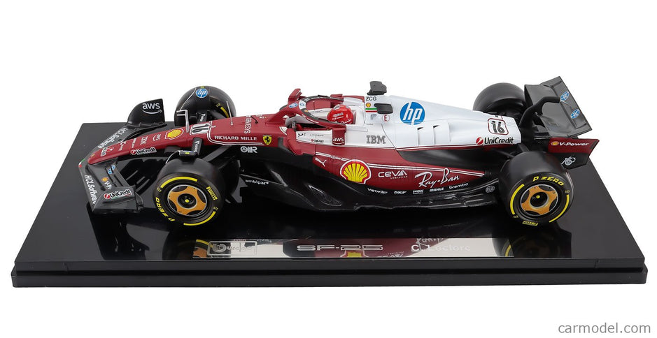 Ferrari F1 SF-25 Team Scuderia Ferrari HP N°16 Monza Italy GP 2025 Charles Leclerc - Niki Lauda 50th Anniversary Majster Sveta 1:18 Bburago červená biela