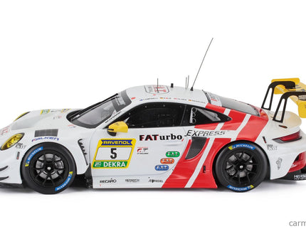 Porsche 911 992 GT3 R Team Herberth Motorsport N°5 24h Nurburgring 2024 Robert Renauer - Vincent Kolb - Dennis Olsen - Matt Campbell 1:18 IXO Models biela červená