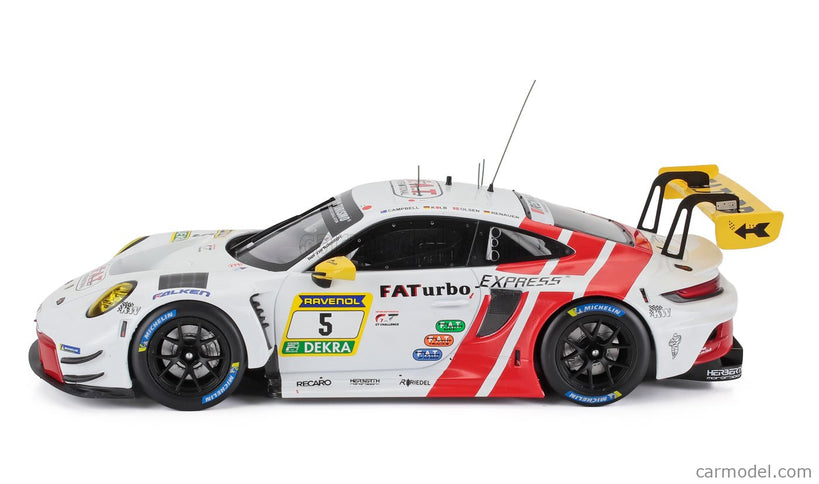 Porsche 911 992 GT3 R Team Herberth Motorsport N°5 24h Nurburgring 2024 Robert Renauer - Vincent Kolb - Dennis Olsen - Matt Campbell 1:18 IXO Models biela červená