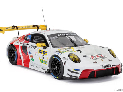 Porsche 911 992 GT3 R Team Herberth Motorsport N°5 24h Nurburgring 2024 Robert Renauer - Vincent Kolb - Dennis Olsen - Matt Campbell 1:18 IXO Models biela červená