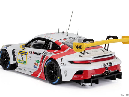 Porsche 911 992 GT3 R Team Herberth Motorsport N°5 24h Nurburgring 2024 Robert Renauer - Vincent Kolb - Dennis Olsen - Matt Campbell 1:18 IXO Models biela červená