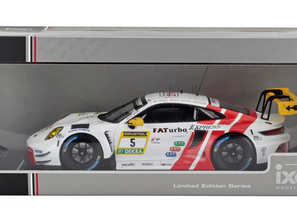 Porsche 911 992 GT3 R Team Herberth Motorsport N°5 24h Nurburgring 2024 Robert Renauer - Vincent Kolb - Dennis Olsen - Matt Campbell 1:18 IXO Models biela červená