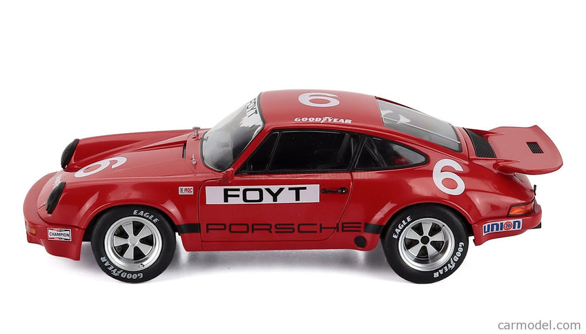 Porsche 911 RS 3.0 Coupe N°6 Iroc Daytona 1974 Anthony Joseph Foyt 1:18 Solido červená