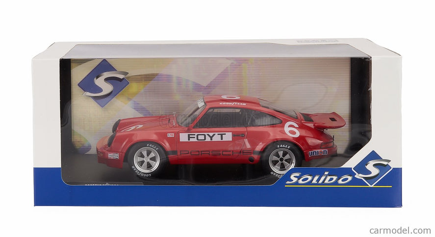 Porsche 911 RS 3.0 Coupe N°6 Iroc Daytona 1974 Anthony Joseph Foyt 1:18 Solido červená