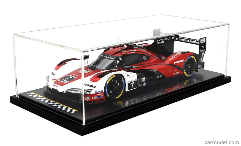 Porsche 963 9RD 4.6L Turbo V8 Team Porsche Penske Motorsport N°7 Víťaz IMSA 24h Daytona 2025 Felipe Nasr - Nick Tandy - Laurens Vanthoor 1:18 Spark Model biela červená