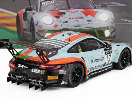 PORSCHE | 911 991-2 GT3 R TEAM GPX RACING GULF N 12 24h SPA 2020 MATT CAMPBELL - PATRICK PILET - MATHIEU JAMINET | LIGHT BLUE RED