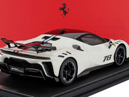 FERRARI | SF90 XX STRADALE N 78 2024 - CON VETRINA - WITH SHOWCASE | BIANCO ITALIA OPACO - MATT WHITE BLACK