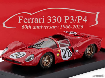 Ferrari 330P4 4.0L V12 Spider Team Spa Ferrari Sefac N°20 24h Le Mans 1967 Chris Amon - Nino Vaccarella 1:43 Brumm červená