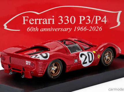 Ferrari 330P4 4.0L V12 Spider Team Spa Ferrari Sefac N°20 24h Le Mans 1967 Chris Amon - Nino Vaccarella 1:43 Brumm červená