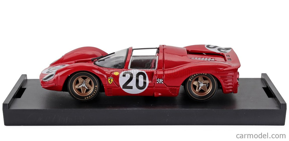 Ferrari 330P4 4.0L V12 Spider Team Spa Ferrari Sefac N°20 24h Le Mans 1967 Chris Amon - Nino Vaccarella 1:43 Brumm červená