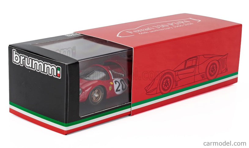 Ferrari 330P4 4.0L V12 Spider Team Spa Ferrari Sefac N°20 24h Le Mans 1967 Chris Amon - Nino Vaccarella 1:43 Brumm červená