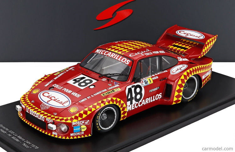Porsche 935 3.0L Turbo Team Mecarillos Cegecol N°48 24h Le Mans 1978 Claude Haldi - Herbert Muller - Nick Mcgranger "nico" 1:18 Spark Model červená žltá