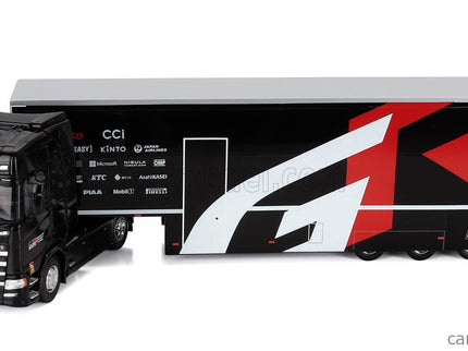Scania S-Series Nákladiak Car Transporter Team Toyota GR Racing Rally 2024 1:43 IXO Models čierna