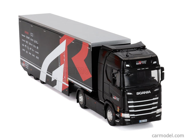 Scania S-Series Nákladiak Car Transporter Team Toyota GR Racing Rally 2024 1:43 IXO Models čierna