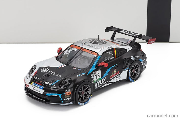 Porsche 911 992 GT3 Cup N°15 2. Miesto Race 1 Porsche Cup Oschersleben 2024 Janne Stiak 1:43 IXO Models biela čierna