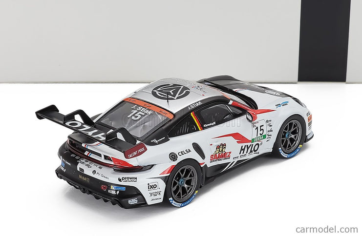 Porsche 911 992 GT3 Cup N°15 2. Miesto Race 1 Porsche Cup Oschersleben 2024 Janne Stiak 1:43 IXO Models biela čierna