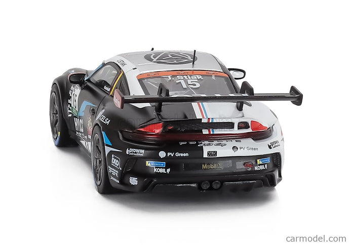 Porsche 911 992 GT3 Cup N°15 2. Miesto Race 1 Porsche Cup Oschersleben 2024 Janne Stiak 1:43 IXO Models biela čierna